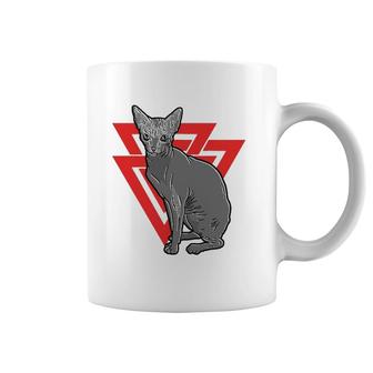 Sphynx Cat Gothic Death Metal Valknut Coffee Mug | Mazezy