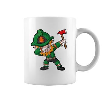 St Patrick's Day Firefighter Dabbing Leprechaun Fireman Irish Coffee Mug | Mazezy