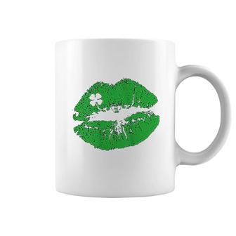 St Patricks Day Green Kissing Lips Kiss Cute Irish Shamrock Coffee Mug - Thegiftio UK