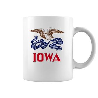 State Of Iowa Flag -- The Hawkeye State Pride Roots Coffee Mug | Mazezy