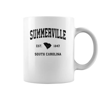 Summerville South Carolina Sc Vintage Sports Design Black Pr Coffee Mug | Mazezy DE