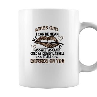 Sweet As Candy Cold As Ice Aries Leopard Aries Girls Birthday Gift Coffee Mug - Seseable