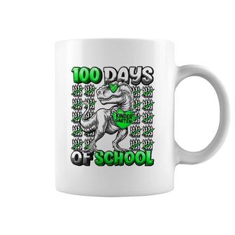 T-Rex 100 Days Of School Kindergarten 100 Days Smarter Boys Coffee Mug | Mazezy