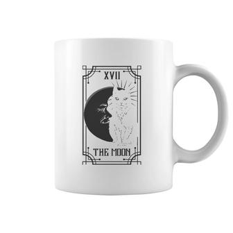 Tarot Card The Moon And The Cat Gothic Pagan Coffee Mug | Mazezy