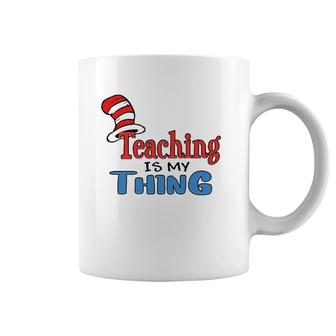 Teaching Is My Things Dr Teacher Red And White Stripe Hat Coffee Mug | Mazezy