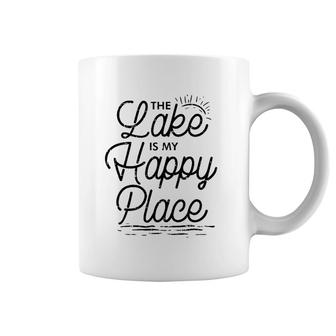 The Lake Is My Happy Place Funny Summer Camp Vacation Gift Coffee Mug | Mazezy