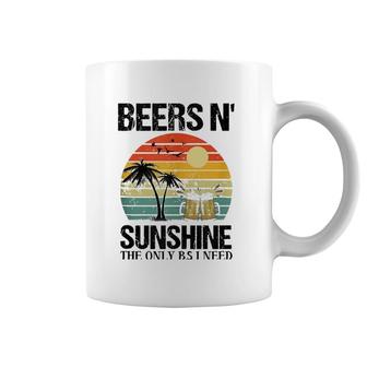 The Only Bs I Need Is Beer N' Sunshine Retro Beach Coffee Mug | Mazezy