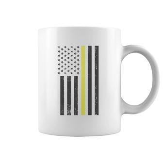 Thin Yellow Line 911 Police Dispatcher Usa Flag Pullover Coffee Mug | Mazezy