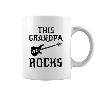 This Grandpa Rocks Father's Day Birthday Guitar Gift Coffee Mug | Mazezy