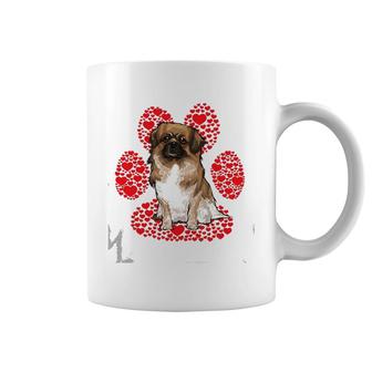 Tibetan Spaniel Valentine's Day Dog Love Paw Coffee Mug | Mazezy