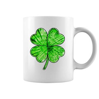 Tie Dye Shamrock Lucky Four-Leaf Clover St Patrick's Day Coffee Mug | Mazezy