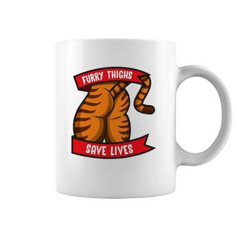 Tiger Furry Thighs Save Lives Proud Furry Pride Fandom Coffee Mug | Mazezy