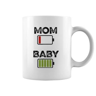 Tired Women Low Battery Mom & Baby Full Charge Funny Coffee Mug | Mazezy