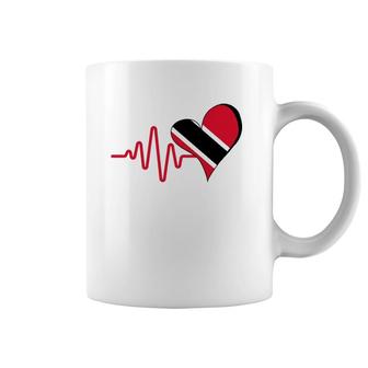 Trinidad And Tobago Heart Beat Flag Proud Caribbean Island Coffee Mug | Mazezy