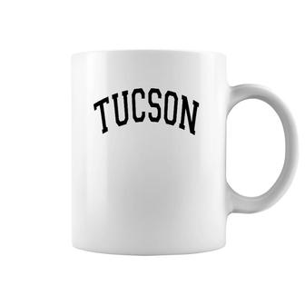 Tucson Az Arizona Varsity Style Black Text Coffee Mug | Mazezy
