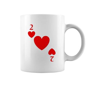 Two Of Hearts Costume Halloween Deck Of Cards Coffee Mug | Mazezy