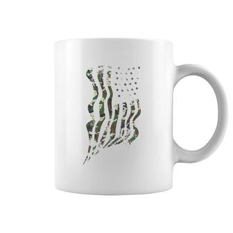 Usa Camouflage Flag Art Classic Army Print Design Gift V-Neck Coffee Mug | Mazezy