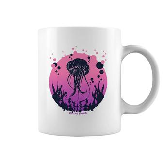 Vacay Mode Jellyfish Pink Circle Coffee Mug | Mazezy