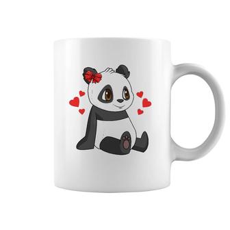 Valentine's Day Panda Hearts Rainbow Girls Toddlers Teacher Coffee Mug | Mazezy UK