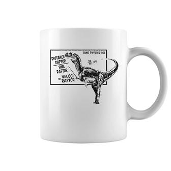 Velociraptor Dinosaur Physics 101 Coffee Mug | Mazezy
