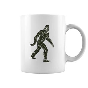 Vintage Bigfoot Subtle Military Camo Walking Sasquatch Retro Coffee Mug | Mazezy