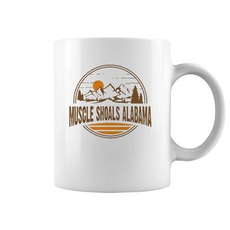 Vintage Muscle Shoals Alabama Mountain Hiking Souvenir Print Coffee Mug | Mazezy