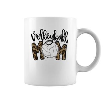 Volleyball Mom Leopard Funny Ball Mom Mother's Day Coffee Mug | Mazezy