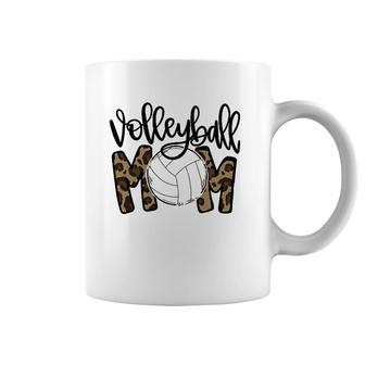 Volleyball Mom Leopard Funny Ball Mom Mother's Day Gift Coffee Mug | Mazezy