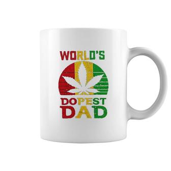 Weed Three Color Worlds Dopest Dad Funny Leaf Fashion For Men Women Coffee Mug - Seseable