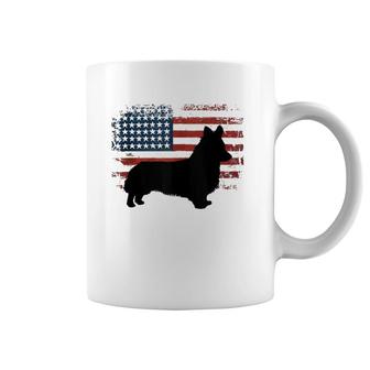 Welsh Corgi American Flag 4Th Of July Dog Patriotic Coffee Mug | Mazezy