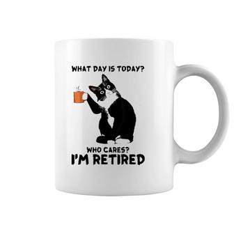 What Day Is Today Who Cares I'm Retired Cat Lover Coffee Coffee Mug | Mazezy