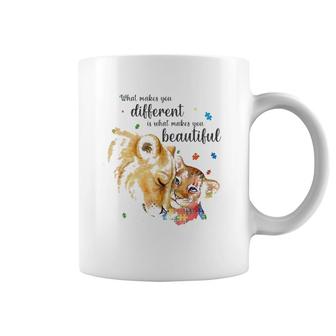 What Makes You Different Lion Mom Autism Child Awareness Coffee Mug | Mazezy