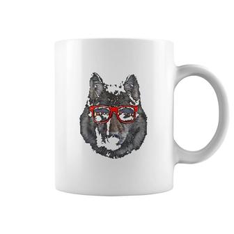 Wolf In Retro Sunglass Frame Coffee Mug | Mazezy