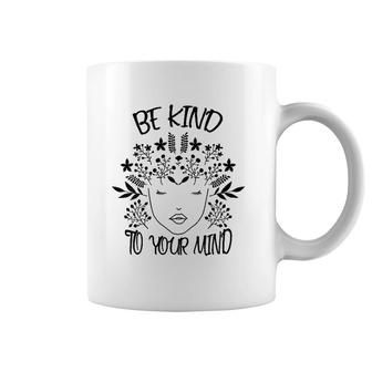 Womens Be Kind To Your Mind Mental Health Awareness V-Neck Coffee Mug | Mazezy CA