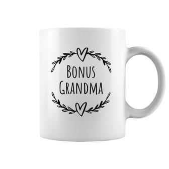 Womens Bonus Grandma Funny Mother's Day Step Grandma Gift V-Neck Coffee Mug | Mazezy