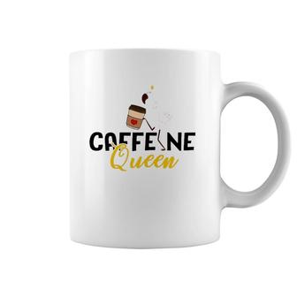 Womens Caffeine Queen Flamingo Holding Coffee Cup Funny Coffee Lover Coffee Mug | Mazezy
