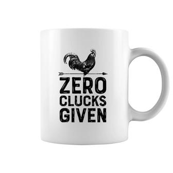 Womens Chicken Zero Clucks Given Funny Men Women Farmer Farm Lover V-Neck Coffee Mug | Mazezy