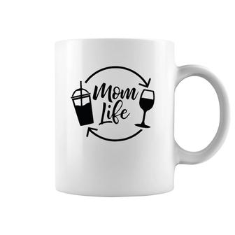 Womens Coffee & Wine Mom Life Funny Momlife Coffee Mug | Mazezy