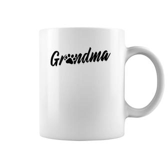 Womens Dog Grandma Mothers Day Gifts Women Pawma Paw Print V-Neck Coffee Mug | Mazezy