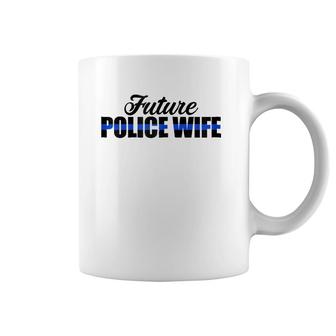 Womens Future Police Wife Thin Blue Line Coffee Mug | Mazezy