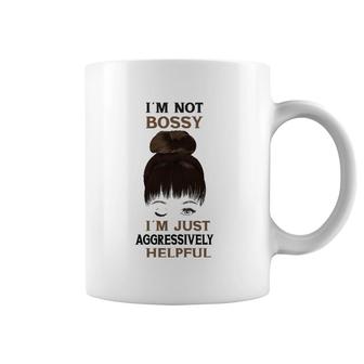 Womens Girl With A Wink I'm Not Bossy I'm Just Aggressively Helpful Coffee Mug | Mazezy