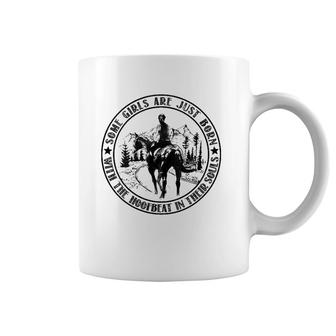Womens Girls Are Just Born With The Hoofbeat In Their Soul, Horse V-Neck Coffee Mug | Mazezy