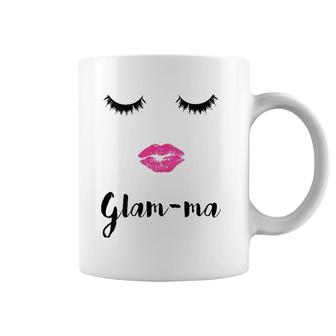 Womens Glam-Ma Grandma Mother's Day Sexy Face Lips Lashes Coffee Mug | Mazezy