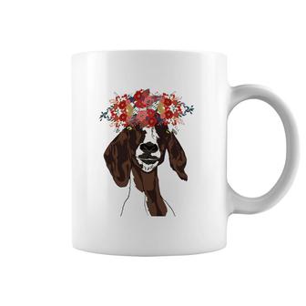 Women's Goats Flowers Farm Animal Lover Funny Goat Boer Goat Coffee Mug | Mazezy