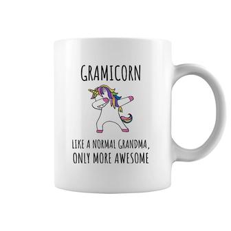 Womens Gramicorn Like A Grandma Only Awesome Dabbing Unicorn Gift V-Neck Coffee Mug | Mazezy