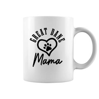 Womens Great Dane Mama Heart Dog Paw Great Dane Mom Coffee Mug | Mazezy