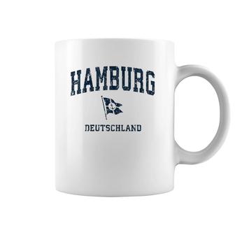 Womens Hamburg Germany Vintage Sports Navy Boat Anchor Flag Coffee Mug | Mazezy DE