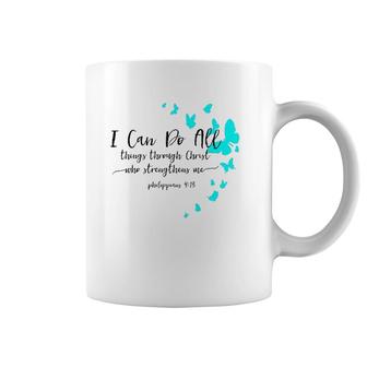 Womens I Can Do All Things Christian Religious Verse Sayings Gifts Coffee Mug | Mazezy