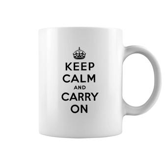 Womens Keep Calm And Carry On Poster Vintage Coffee Mug | Mazezy