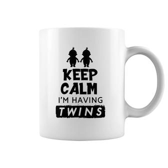 Womens Keep Calm I'm Having Twins Twin Gift Coffee Mug | Mazezy